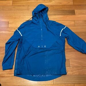 Nike air windbreaker pull over rain jacket coat blue